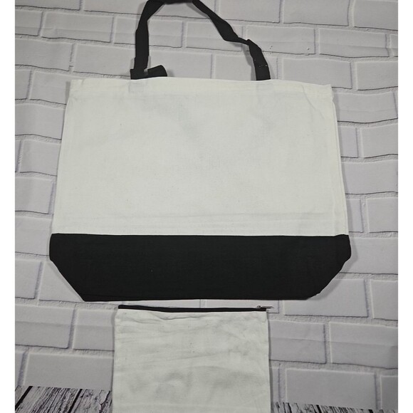 large size tote inspirational gift quote bag. matching mini bag canvas tote bag - Picture 4 of 7